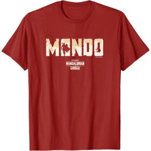 image:imageThe Mandalorian and Grogu  Bold Mando Silhouette TShirtCranberry Red