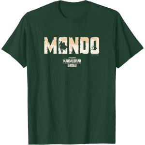 image:imageThe Mandalorian and Grogu  Bold Mando Silhouette TShirtDark Green