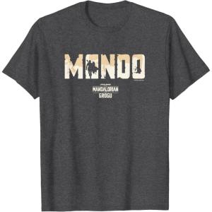 image:imageThe Mandalorian and Grogu  Bold Mando Silhouette TShirtDark Heather Grey