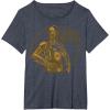image:imageStar Wars C3PO Golden Star TShirtHeather Blue