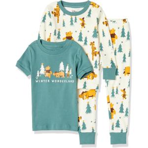 image:imageAmazon Essentials Disney  Marvel  Star Wars Boys and Toddlers SnugFit Cotton Pajama Sleepwear SetsPooh Holiday Forest  Kids