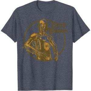 image:imageStar Wars C3PO Golden Star TShirtHeather Blue