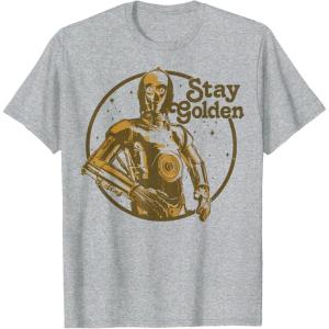 image:imageStar Wars C3PO Golden Star TShirtHeather Grey