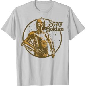 image:imageStar Wars C3PO Golden Star TShirtSilver Grey