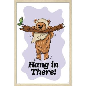 image:imageStar Wars Classic Humor  Ewok Hang In There Wall Poster 34L x 224W Premium Unframed VersionBlonde Framed Version