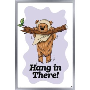 image:imageStar Wars Classic Humor  Ewok Hang In There Wall Poster 34L x 224W Premium Unframed VersionSilver Framed Version