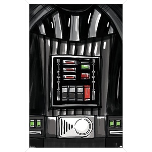 image:imageStar Wars Kids Sketch  Darth Vader Chest Panel Wall Poster 34L x 224W Premium Unframed VersionWhite Framed Version