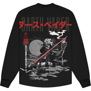 image:imageSpirit Jersey STAR WARS Official Disney Star Wars Collection Long Sleeve Oversized Pullover Shirt Unisex 100 CottonDarth Vader Kanji