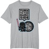 image:imageStar Wars Darth Vader Turn To The Dark Side Pixel Art Logo TShirtHeather Grey
