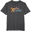 image:imageStar Wars Racing XWing Colorful Retro Big Chest Text Logo TShirtDark Heather Grey