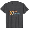 image:imageStar Wars Racing XWing Colorful Retro Big Chest Text Logo TShirtDark Heather Grey