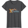 image:imageStar Wars Racing XWing Colorful Retro Big Chest Text Logo TShirtDark Heather Grey