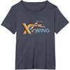 image:imageStar Wars Racing XWing Colorful Retro Big Chest Text Logo TShirtHeather Blue