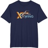 image:imageStar Wars Racing XWing Colorful Retro Big Chest Text Logo TShirtNavy Blue