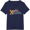 image:imageStar Wars Racing XWing Colorful Retro Big Chest Text Logo TShirtNavy Blue