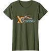 image:imageStar Wars Racing XWing Colorful Retro Big Chest Text Logo TShirtOlive Green