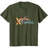 image:imageStar Wars Racing XWing Colorful Retro Big Chest Text Logo TShirtOlive Green