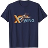 image:imageStar Wars Racing XWing Colorful Retro Big Chest Text Logo TShirtNavy Blue
