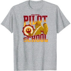 image:imageStar Wars  Chewbacca Wookie Pilot School TShirtHeather Grey