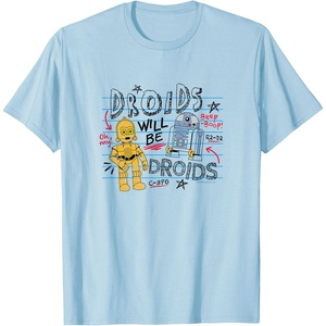 image:imageStar Wars  Droids Will Be Droids Sketch TShirtBaby Blue