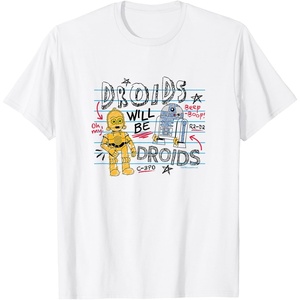 image:imageStar Wars  Droids Will Be Droids Sketch TShirtWhite