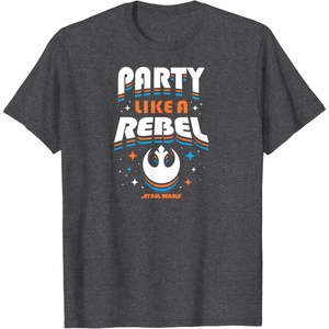 image:imageStar Wars  Party Like A Rebel TShirtDark Heather Grey