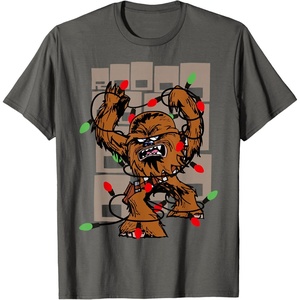 image:imageStar Wars A New Hope Chewbacca Christmas Lights Wookiee TShirtAsphalt Grey