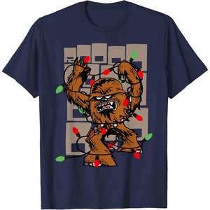 image:imageStar Wars A New Hope Chewbacca Christmas Lights Wookiee TShirtNavy Blue