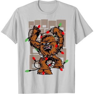 image:imageStar Wars A New Hope Chewbacca Christmas Lights Wookiee TShirtSilver Grey
