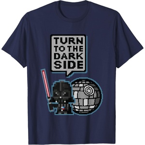 image:imageStar Wars Darth Vader Turn To The Dark Side Pixel Art Logo TShirtNavy Blue