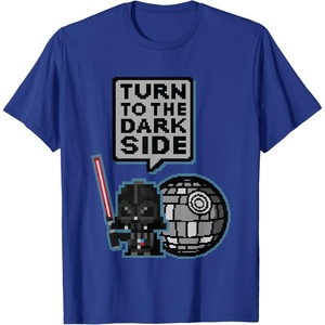 image:imageStar Wars Darth Vader Turn To The Dark Side Pixel Art Logo TShirtRoyal Blue
