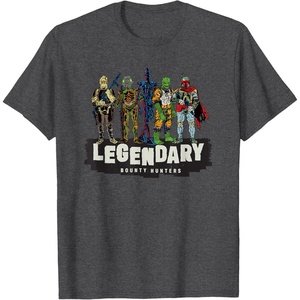 image:imageStar Wars Legendary Bounty Hunters Boba Fett IG88 Bossk TShirtDark Heather Grey