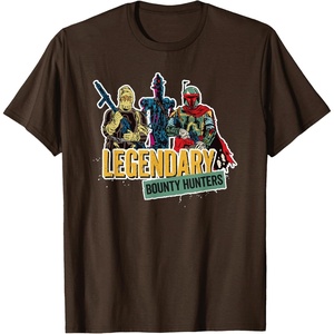 image:imageStar Wars Legendary Bounty Hunters Boba Fett IG88 Dengar TShirtBrown