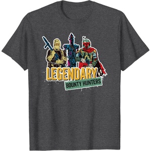 image:imageStar Wars Legendary Bounty Hunters Boba Fett IG88 Dengar TShirtDark Heather Grey