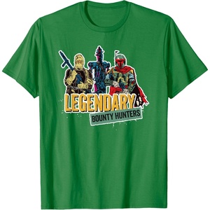 image:imageStar Wars Legendary Bounty Hunters Boba Fett IG88 Dengar TShirtKelly Green