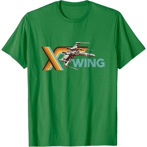 image:imageStar Wars Racing XWing Colorful Retro Big Chest Text Logo TShirtKelly Green
