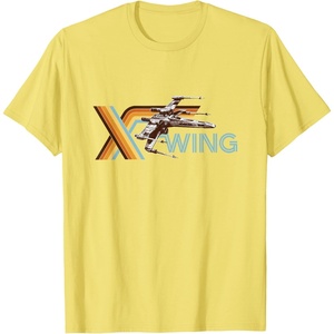 image:imageStar Wars Racing XWing Colorful Retro Big Chest Text Logo TShirtLemon Yellow