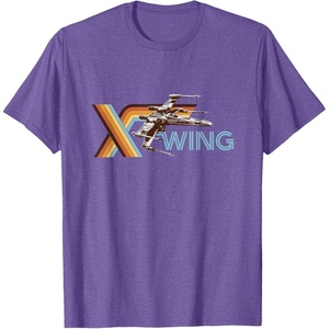image:imageStar Wars Racing XWing Colorful Retro Big Chest Text Logo TShirtPurple Heather