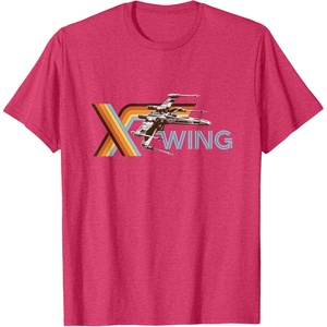 image:imageStar Wars Racing XWing Colorful Retro Big Chest Text Logo TShirtRed Heather