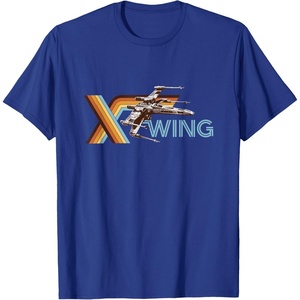 image:imageStar Wars Racing XWing Colorful Retro Big Chest Text Logo TShirtRoyal Blue
