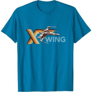 image:imageStar Wars Racing XWing Colorful Retro Big Chest Text Logo TShirtSapphire Blue