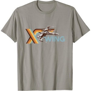 image:imageStar Wars Racing XWing Colorful Retro Big Chest Text Logo TShirtSlate Grey