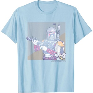 image:imageStar Wars The Empire Strikes Back Retro Pastel Boba Fett TShirtBaby Blue