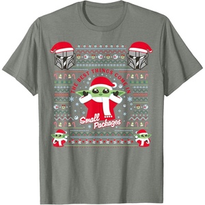 image:imageStar Wars The Mandalorian Grogu Small Packages Christmas TShirtOlive Heather
