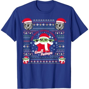 image:imageStar Wars The Mandalorian Grogu Small Packages Christmas TShirtRoyal Blue