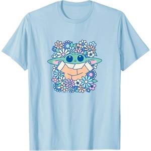 image:imageThe Mandalorian  Grogu  Pastel Flowers TShirtBaby Blue