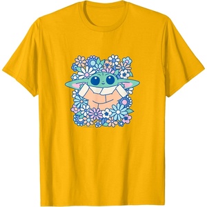 image:imageThe Mandalorian  Grogu  Pastel Flowers TShirtGolden Yellow