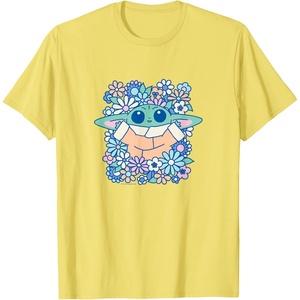 image:imageThe Mandalorian  Grogu  Pastel Flowers TShirtLemon Yellow