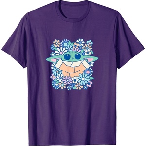 image:imageThe Mandalorian  Grogu  Pastel Flowers TShirtPurple