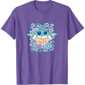 image:imageThe Mandalorian  Grogu  Pastel Flowers TShirtPurple Heather